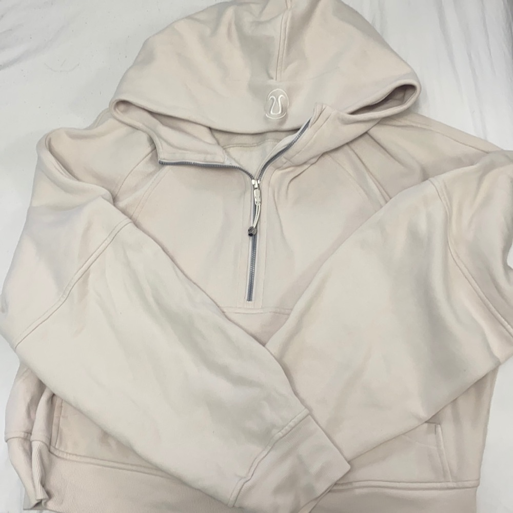 Lululemon - White opal half zip scuba hoodie